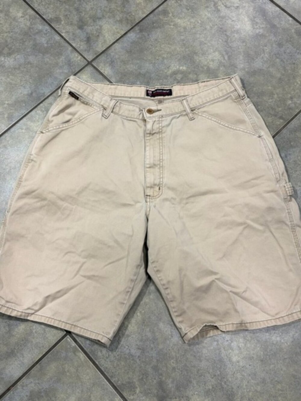 Ralph Lauren Carpenter Short Mens Sz 34 Khaki D Ring 18” Casual Beachy Preppy